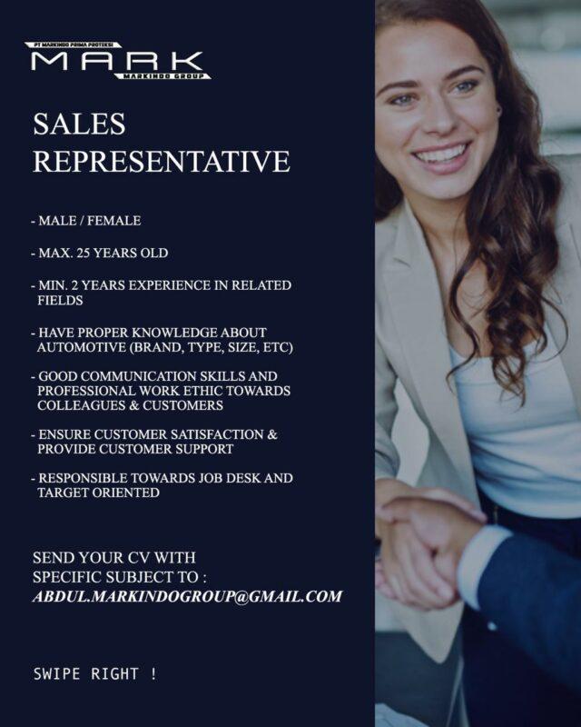 Sales Representative Design Lowongan Kerja Sales Representative - Video Editor/ Design Graphist di ...
