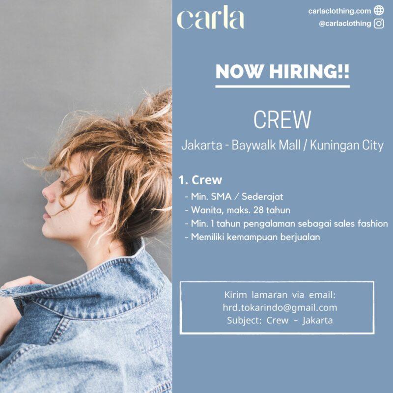 Lowongan Kerja Crew di PT. Tokarindo Citrainti (Carla Clothing