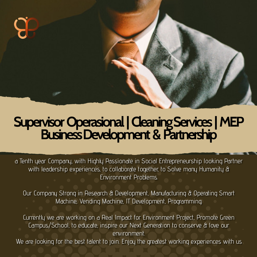 Lowongan Kerja Supervisor Operasional, Cleaning Services, MEP