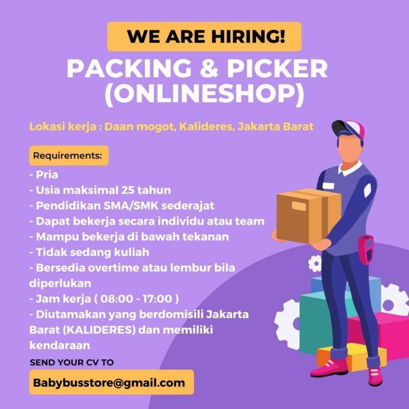 Foto dari lowongan pekerjaan packing & picker di jj_onlineshopp