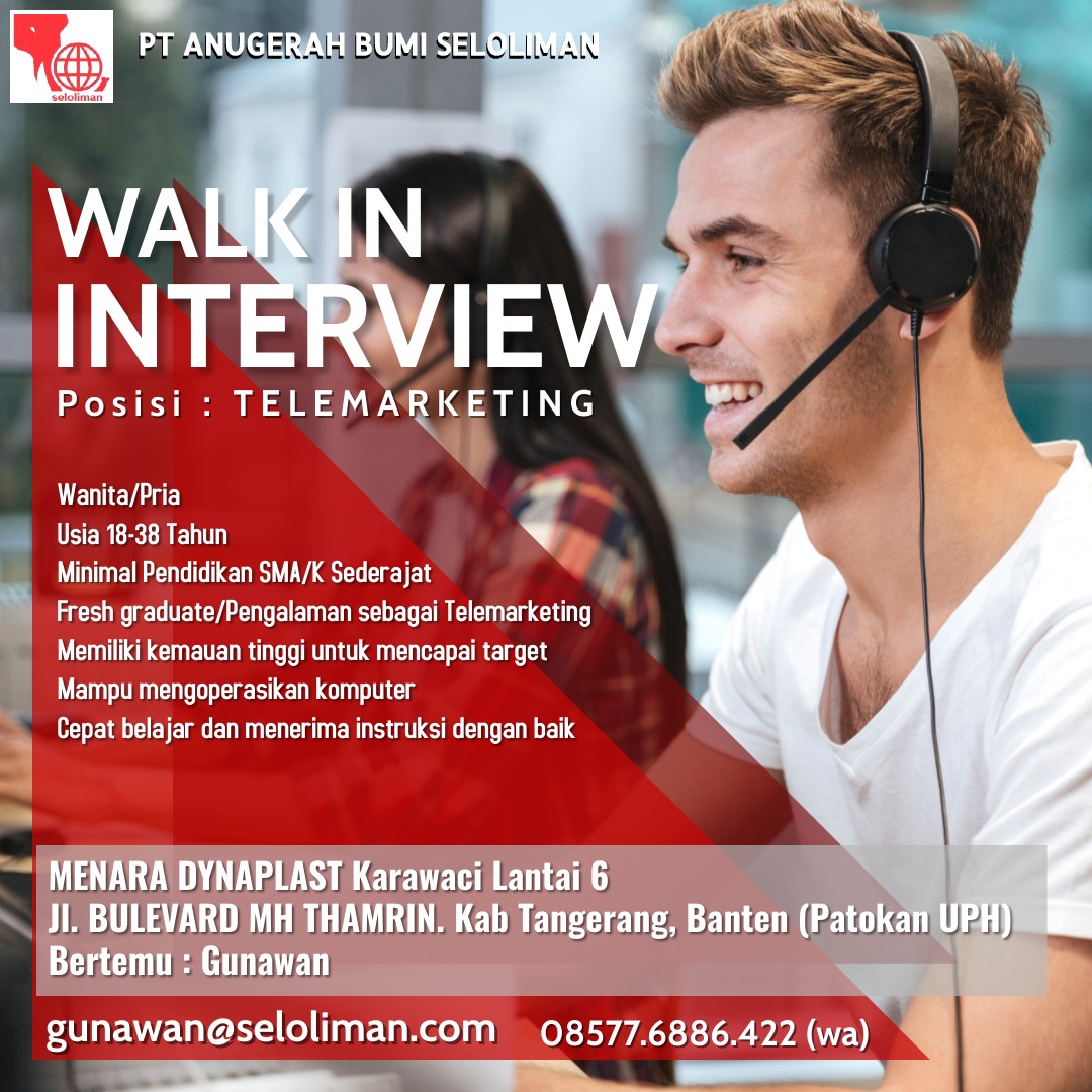 Lowongan Kerja Telemarketing Bank Swasta Ternama di PT. Anugerah Bumi