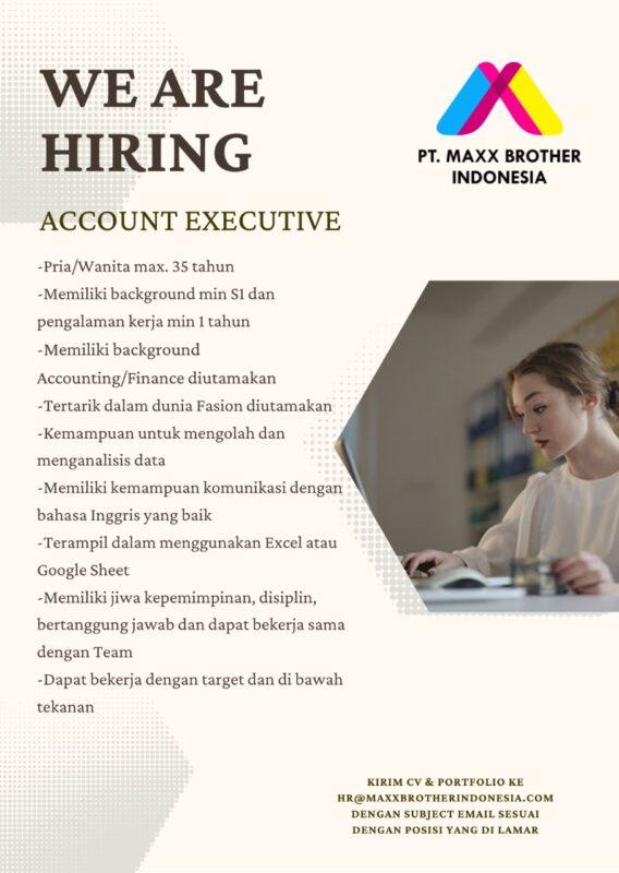 Lowongan Kerja Account Executive - Brand Executive - Staff Admin ...