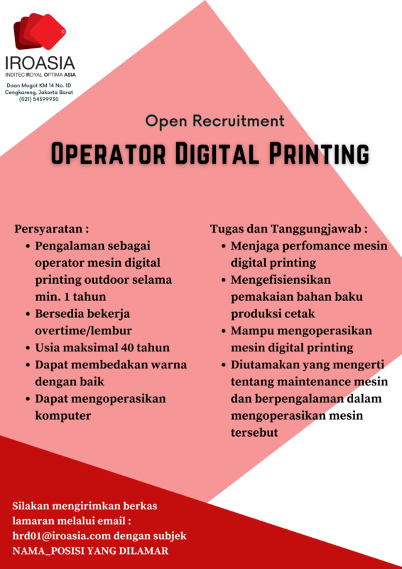 Digital Printing Operator Job Description at McGhee blog
