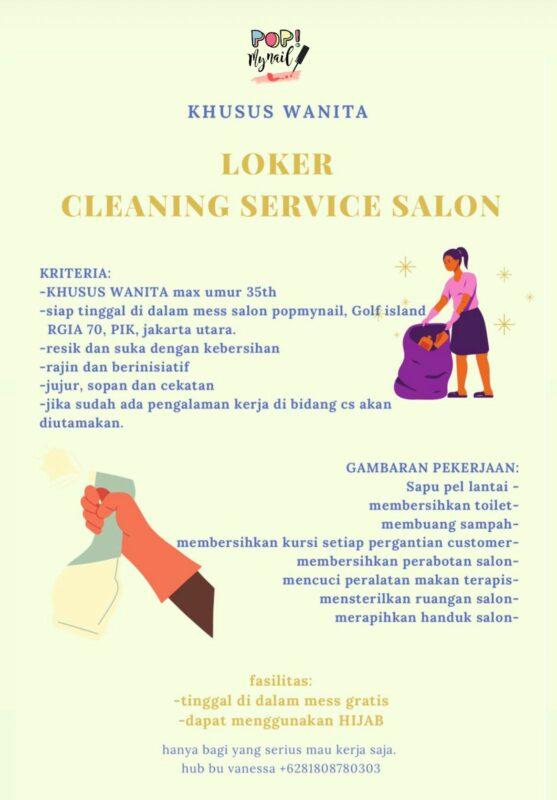Lowongan Kerja Cleaning Service Salon di Pop My Nail JakartaKerja