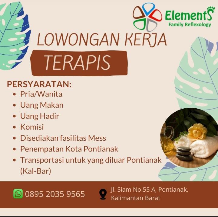 Lowongan Kerja Terapis di Elements Family Reflexology JakartaKerja