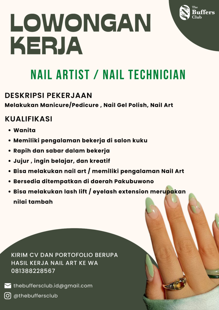 Lowongan Kerja Nail Artist / Nail Technician di The Buffers Club