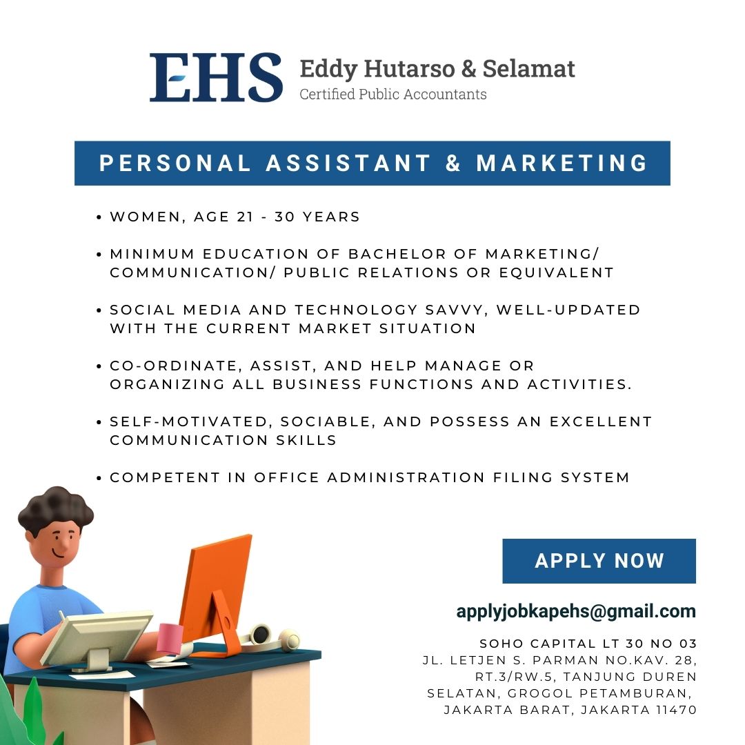 Lowongan Kerja Personal Assistant & Marketing di KAP Eddy Hutarso & Selamat JakartaKerja