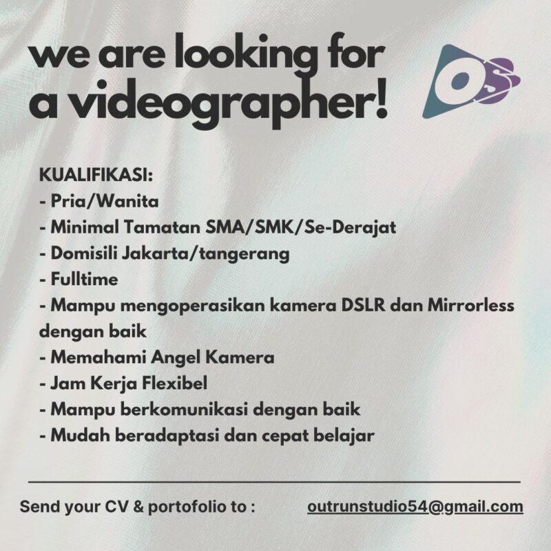 Lowongan Kerja Videographer di Outrunstudio JakartaKerja