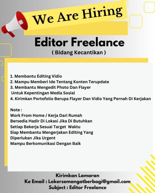 Lowongan Kerja Editor Freelance di Online Shop Jakarta - JakartaKerja