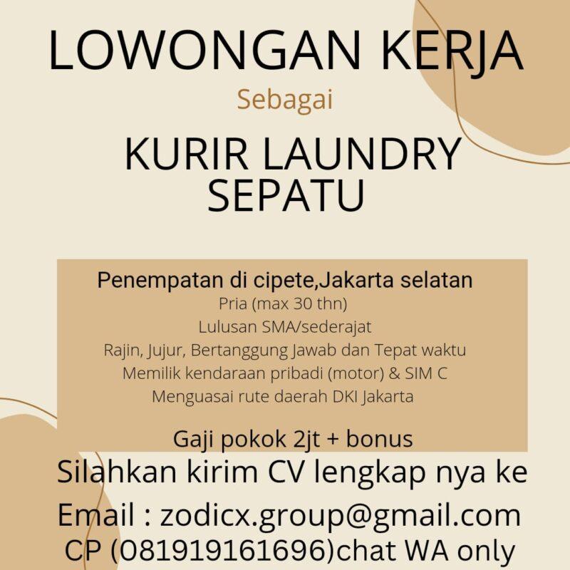 Lowongan Kerja Kurir Laundry Sepatu di Shoes And Clean Jakarta