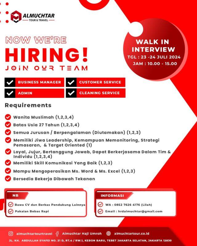 Lowongan Kerja Business Manager Customer Service Admin Cleaning