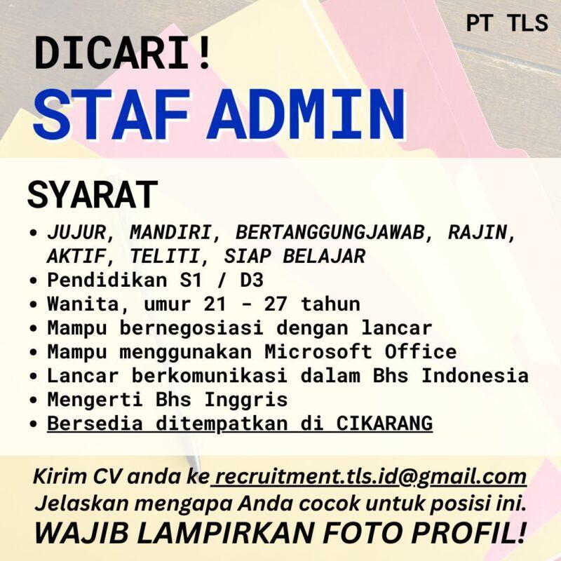 Lowongan Kerja Staf Admin di PT. Timur Lautan Sukses - JakartaKerja