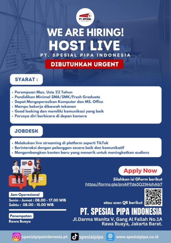 Lowongan Kerja Host Live - Senior Purchasing - Admin Purchasing - Staff ...