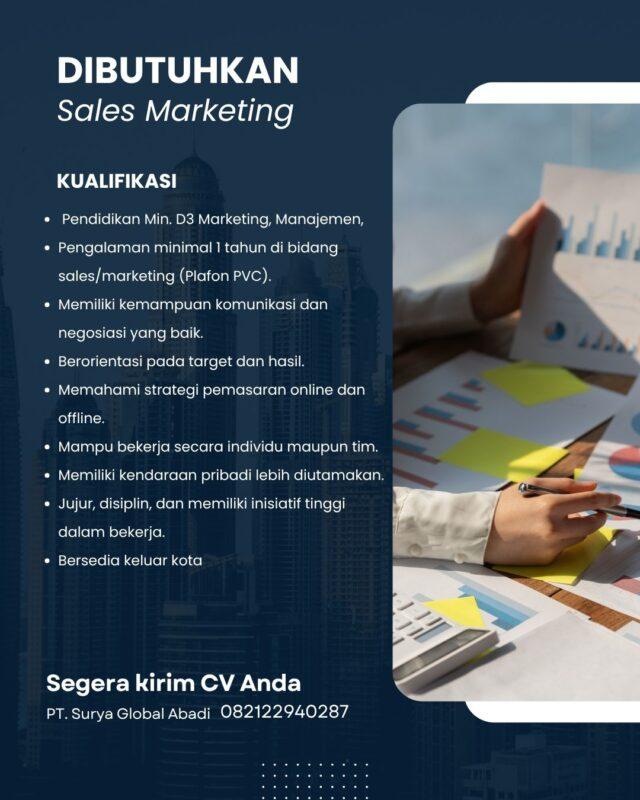 Lowongan Kerja Sales Marketing di PT. Surya Global Abadi - JakartaKerja