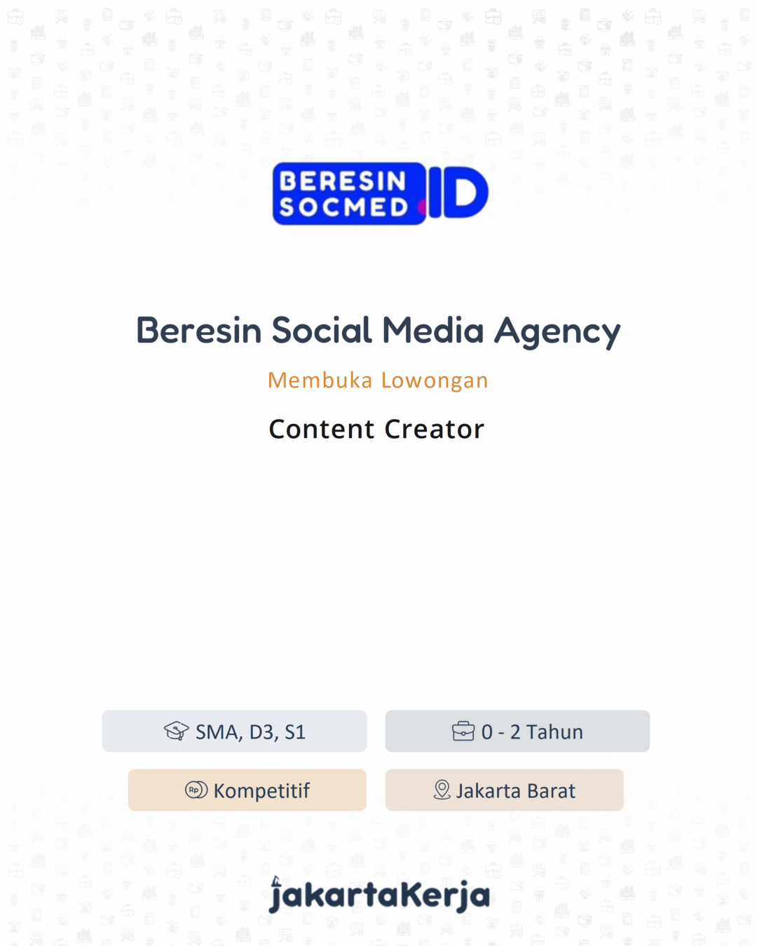 Lowongan Kerja Content Creator di Beresin Social Media Agency ...