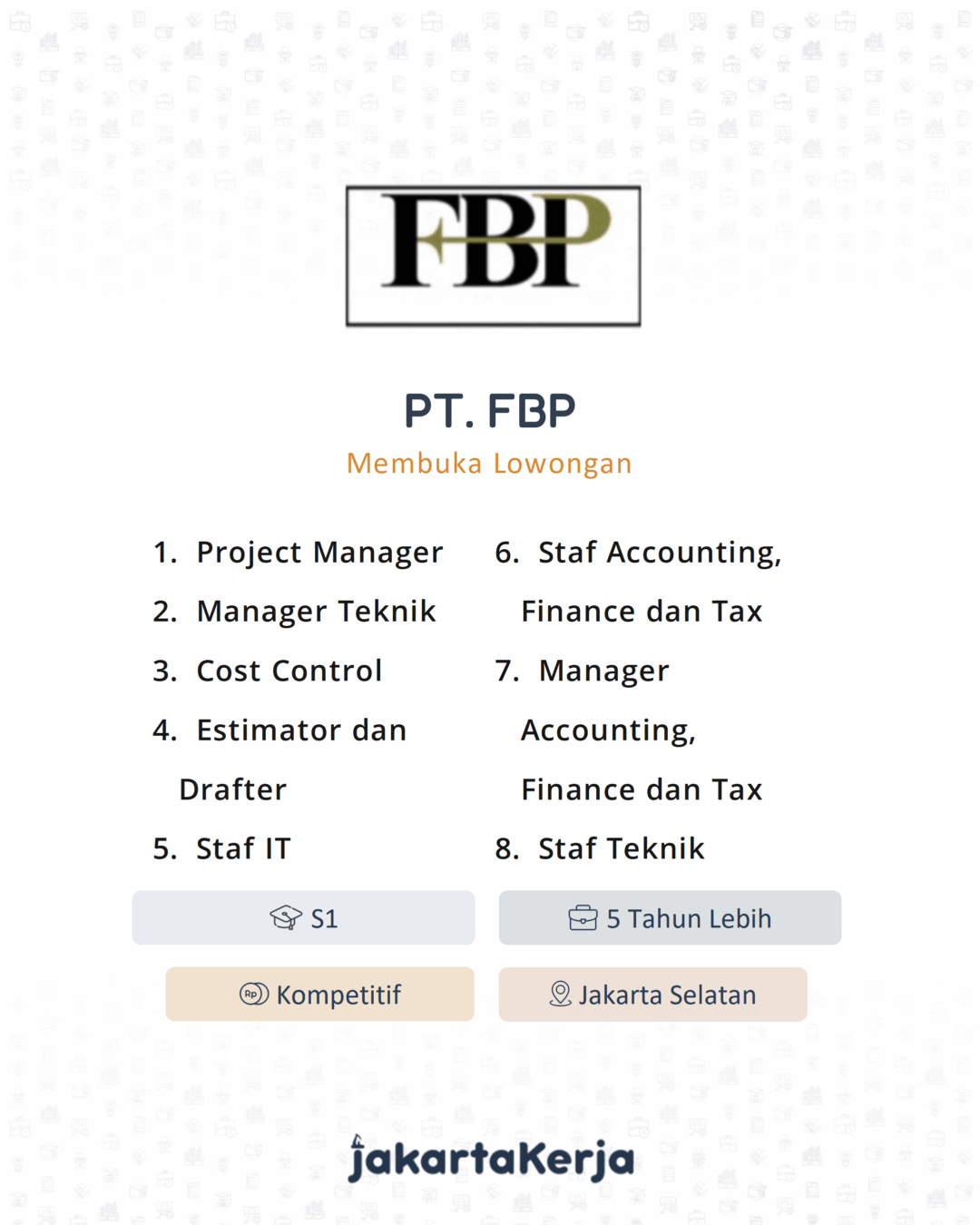 Lowongan Kerja Project Manager - Staf Accounting, Finance dan Tax ...