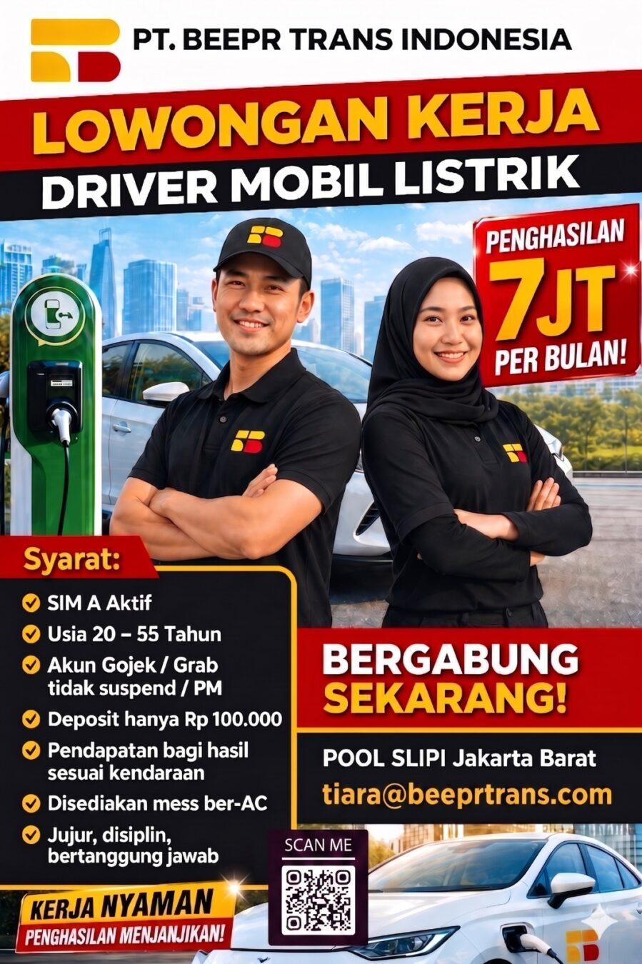 Lowongan Kerja Driver Mobil Listrik di PT. Beepr Trans Indonesia ...